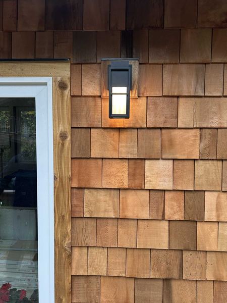 Cedar shingle siding detail